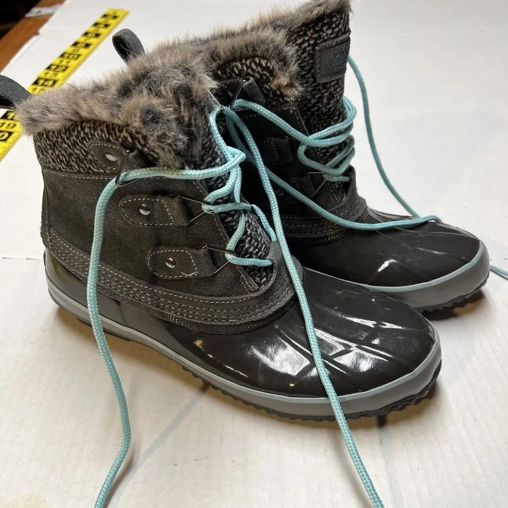 Khombu Faux Fur Winter Snow Rain‎ Boots Water Repellent Women's SZ 9